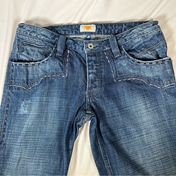 Antik Denim Embroidered Distressed Bootcut Jeans Size 31 - Picture 5 of 16